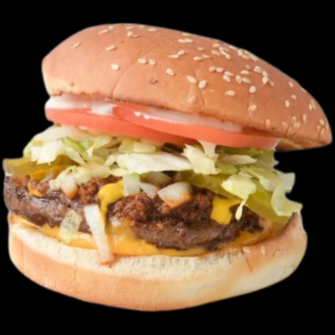 The Fat Boy burger with chili sauce at Junior's, Winnipeg